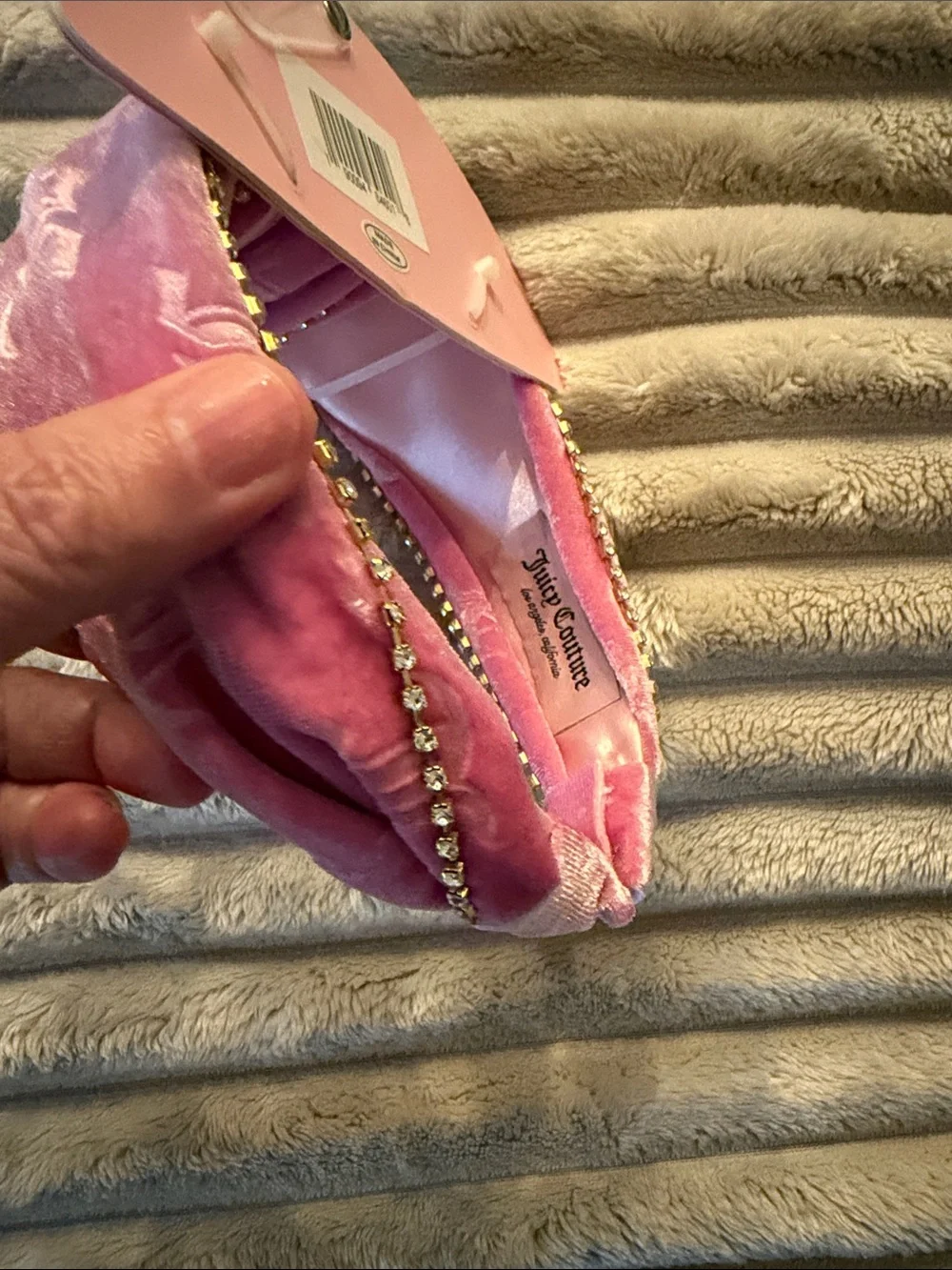 Juicy Couture Pink Velvet headband NWT